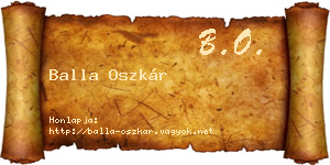 Balla Oszkár névjegykártya